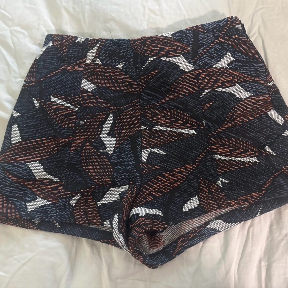 Zara High Waist Patterned Shorts - Black, Brown, White